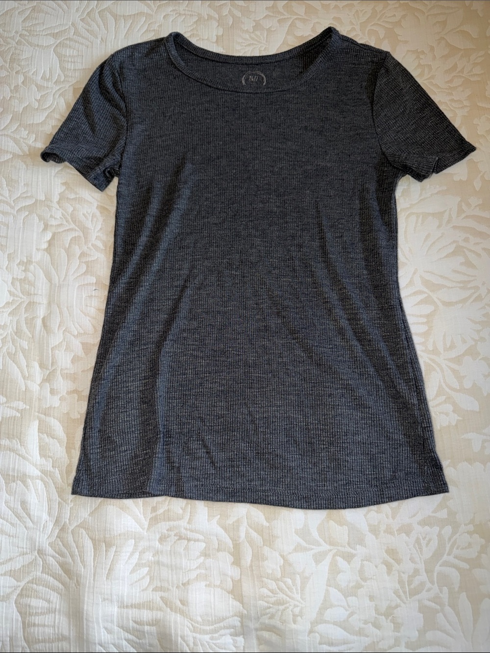 Everyday Short Sleeve Ribbed Tee - Charcoal